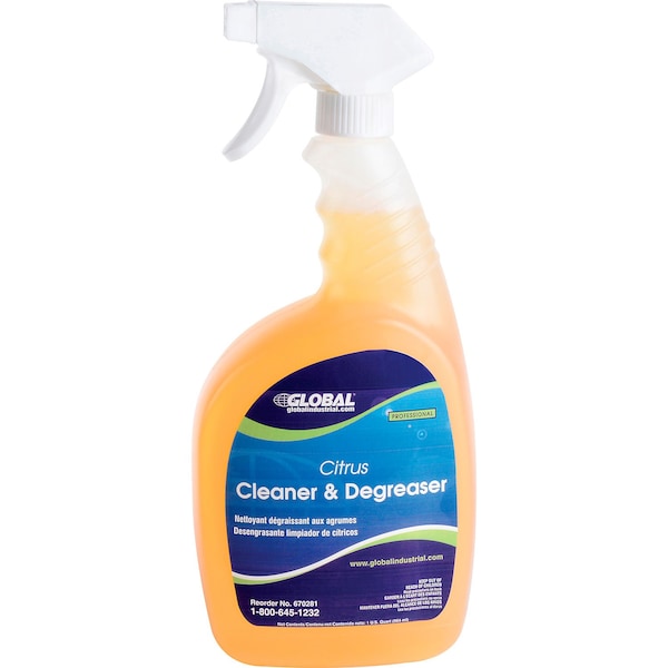 Cleaner/Degreaser, Trigger Spray Bottle, Orange, 6 PK